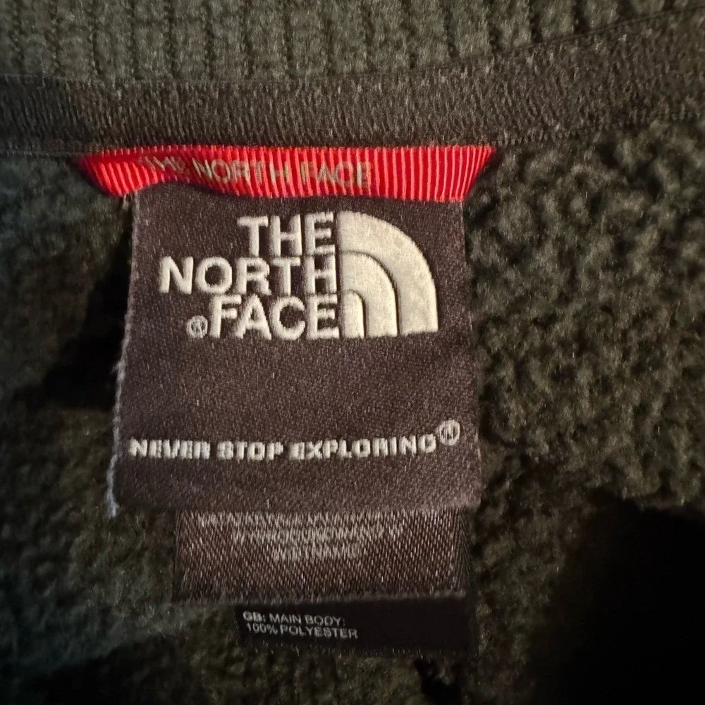 North Face Textured Gridded Fleece 1/4 Zip Pullover Sweatshirt Size Small Hiking